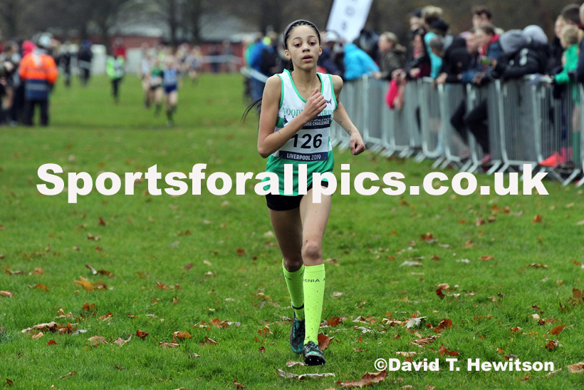 Girls under-13s, 2019 European Cross Country Trials and British Cross Challenge, Sefton Park, Liverpool.  Photo: David T. Hewitson/Sports for All Pics